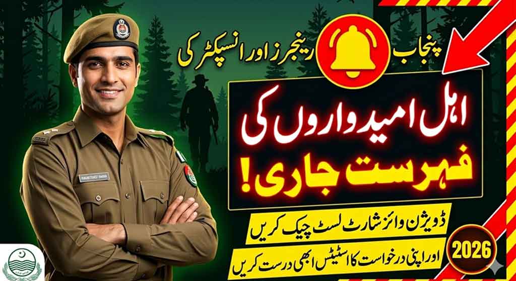 Punjab Forest Rangers & Inspector Eligible candidates list